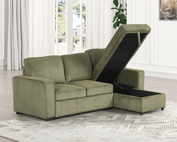 Yves FM6964GR Green Corduroy Sectional