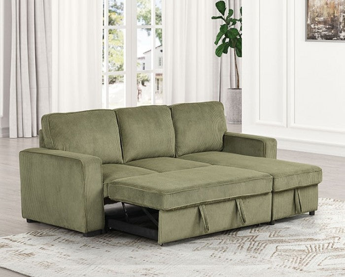 Yves FM6964GR Green Corduroy Sectional