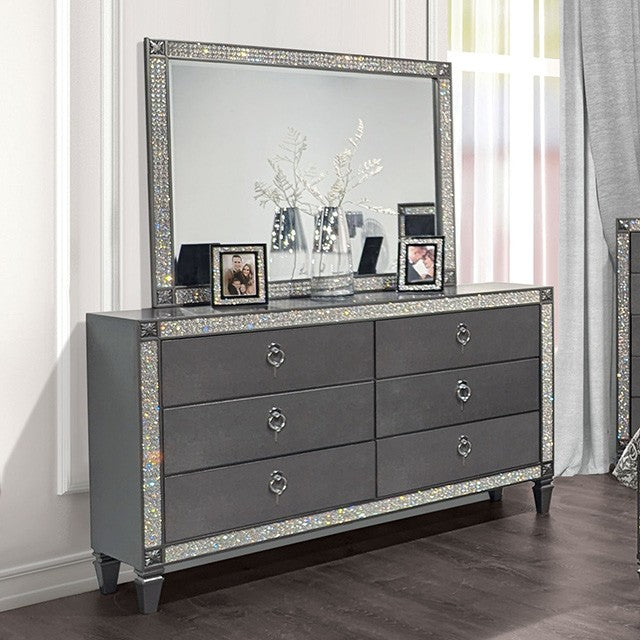 Titania FM7240GY Grey Glam Bedroom Collection