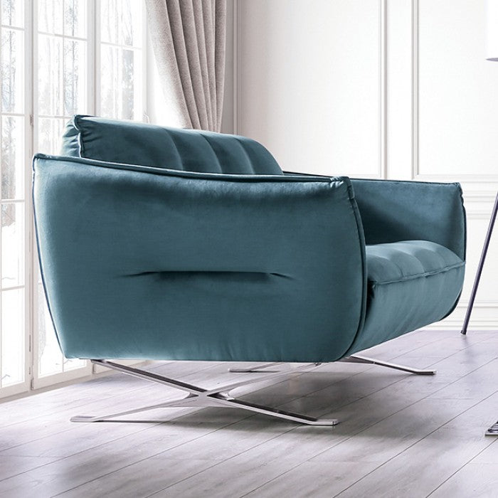 Civellatino Teal Velvet-Like Sofa Collection