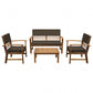 Hana 4 Pc Patio Set - Brown Cushions GM-1020BR-4PK