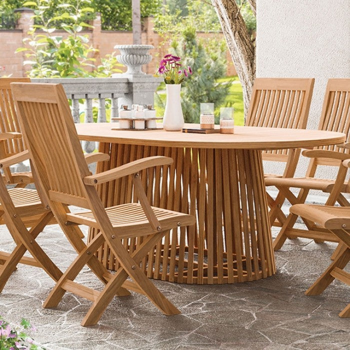 Lovina 7 Pc Teak Wood Outdoor Dining Set