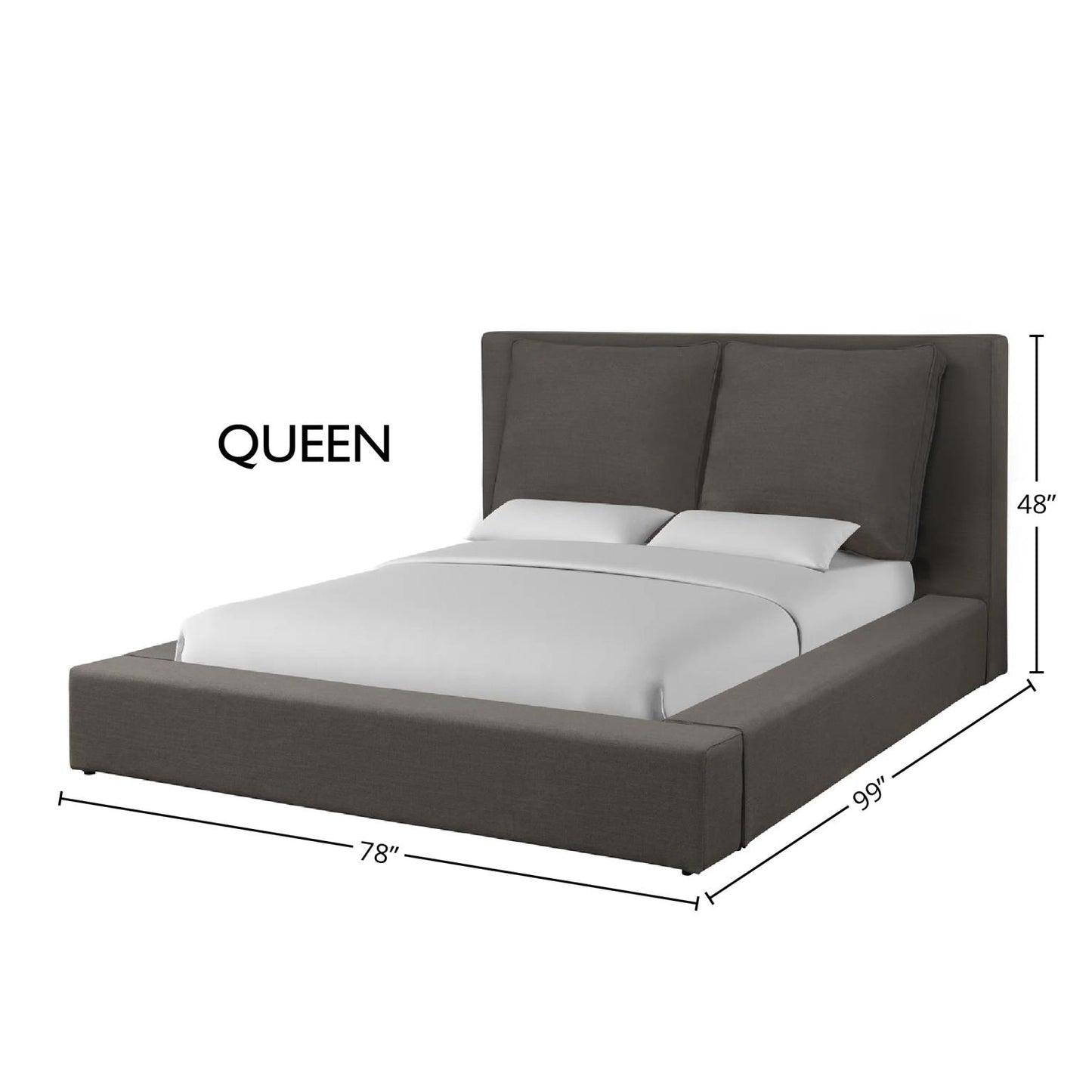 Heavenly Queen Bed - Flax Charcoal