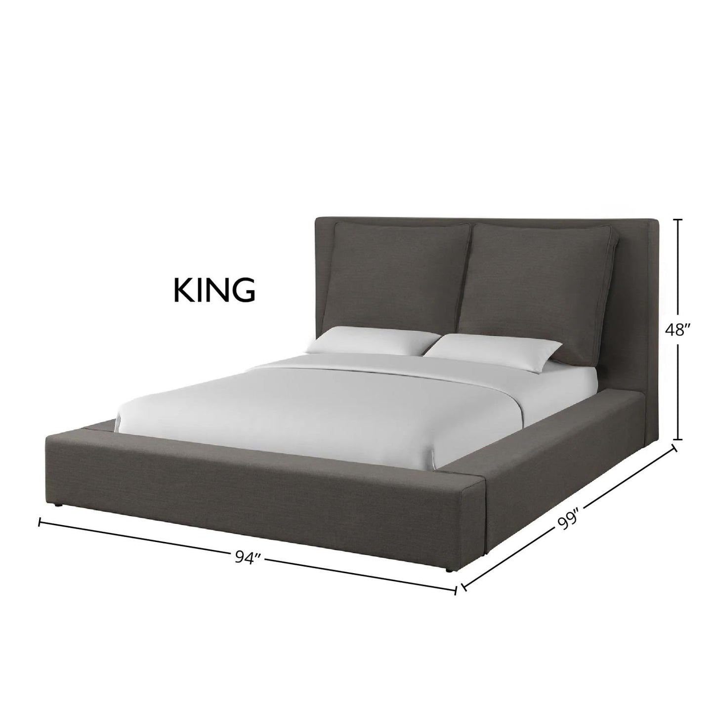 Heavenly Eastern King Bed - Flax Charcoal