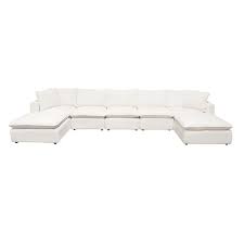 Ivy 10 Pc Faux White Shearling Sectional - Diamond Sofa