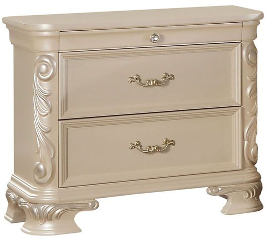 Cosmos Furniture Victoria Pearl Finish Bedroom Set