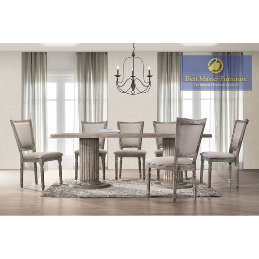 Colección de comedor de 7 piezas Jessica Vintage Grey