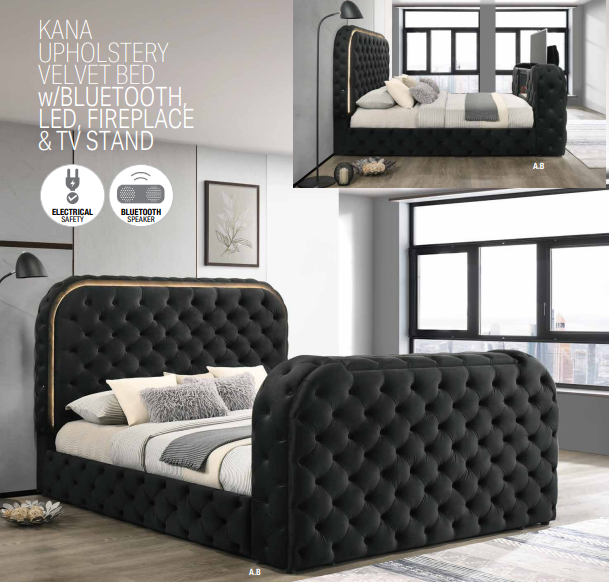 Kana Black Eastern King Bed BD03121EK