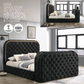 Kana Upholstered Bed w/LED, Fireplace, TV Stand