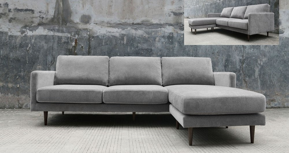 Kelsey 2 Pc Sectional - Grey Fabric