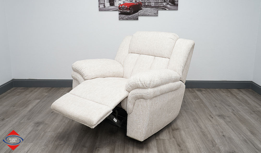 Kian White Gliding Recliner 244-00-10G