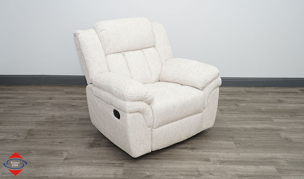 Sillón reclinable deslizante blanco Kian 244-00-10G