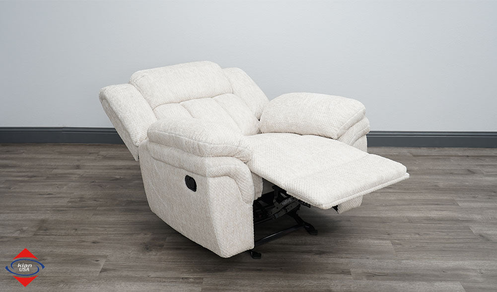 Kian White Gliding Recliner 244-00-10G