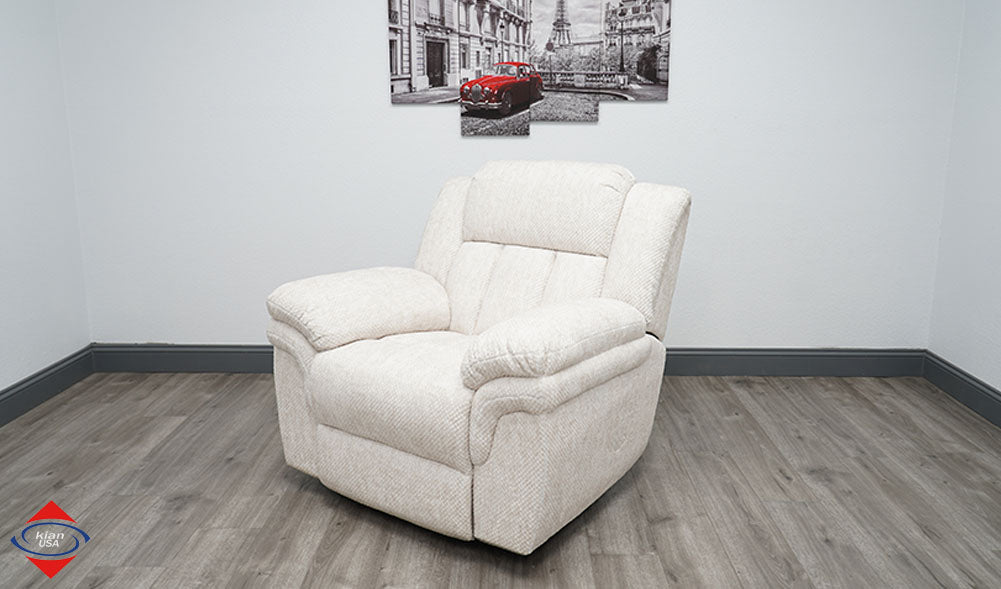 Kian White Gliding Recliner 244-00-10G