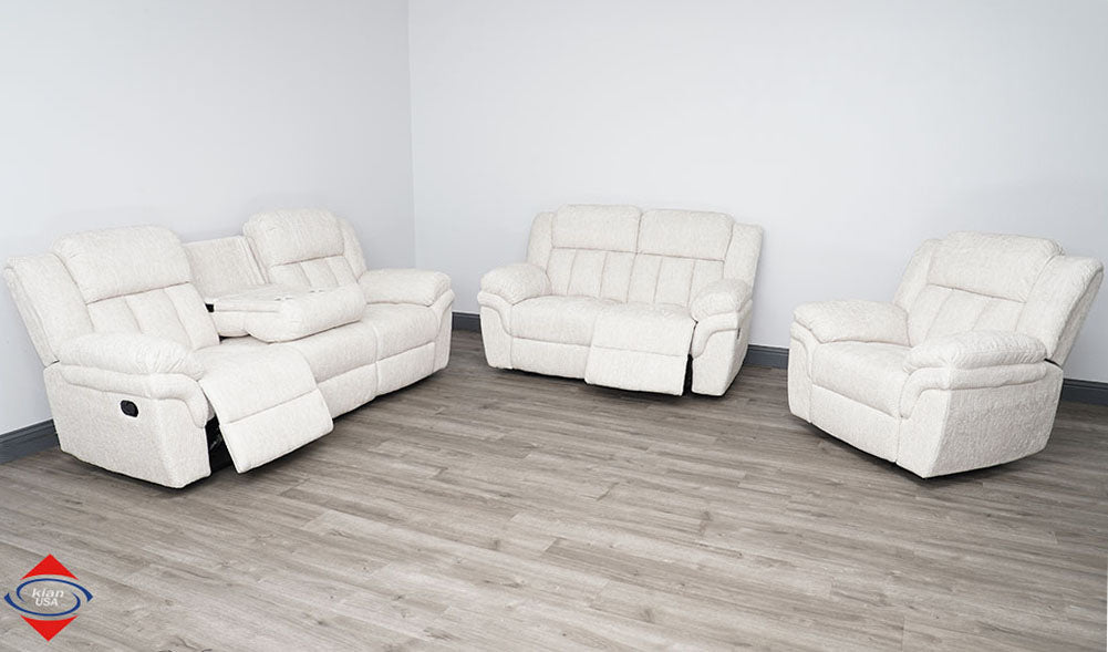 Kian 244 White Sofa & Loveseat