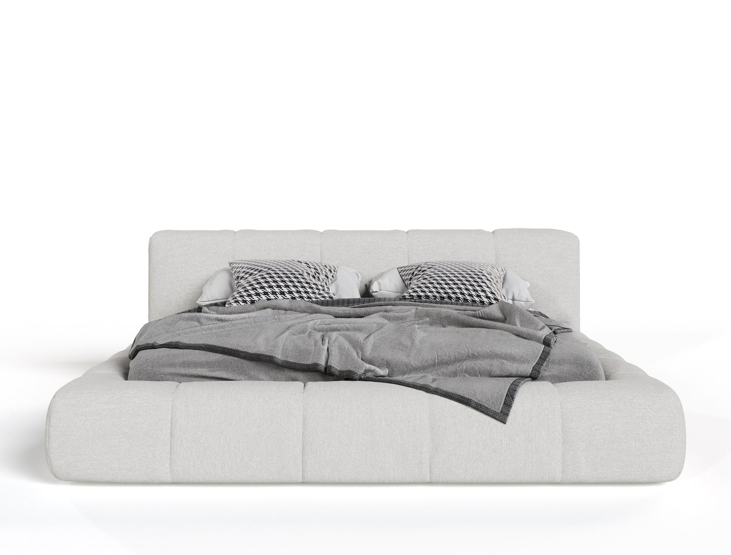 Modrest Lamont - Cama moderna de tela color crema