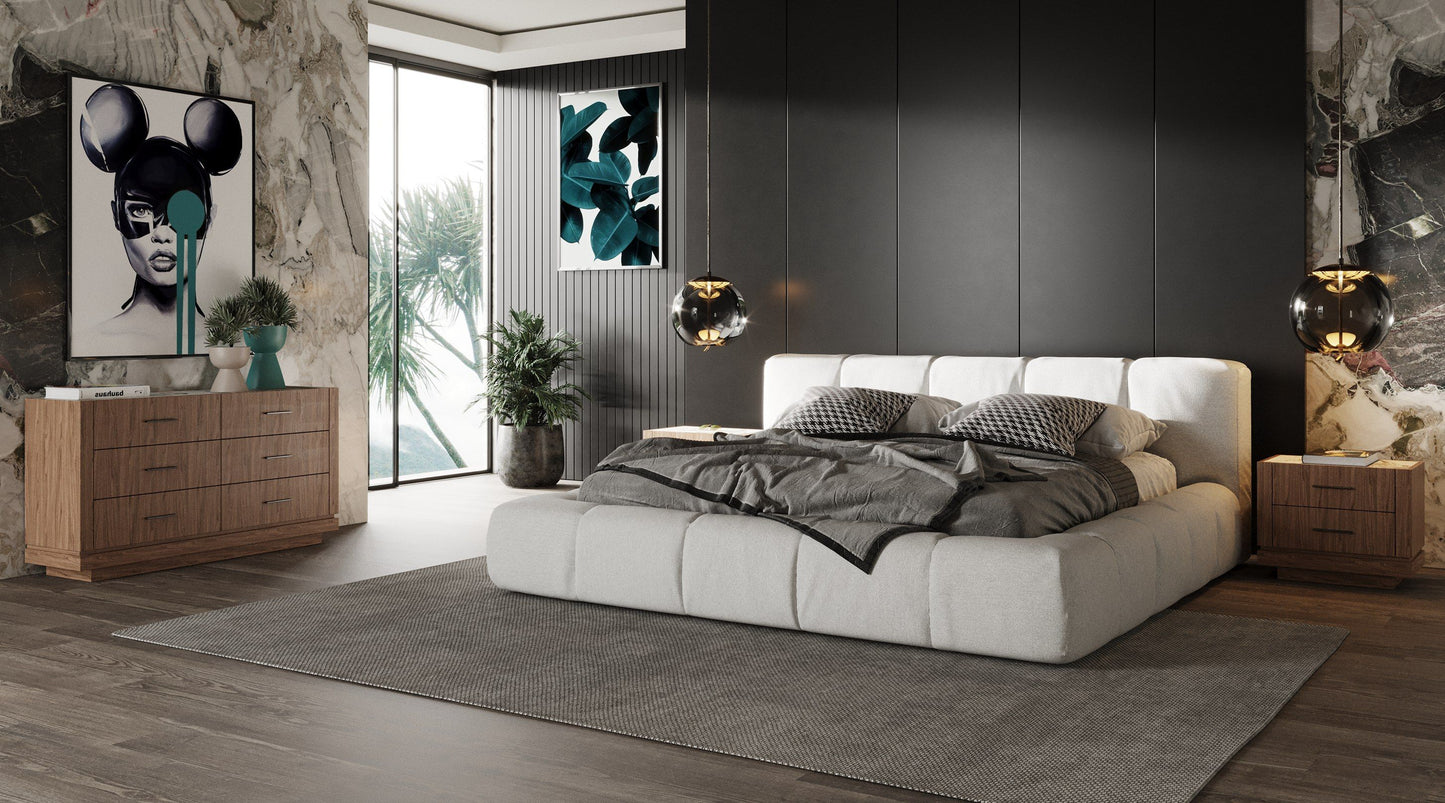 Modrest Lamont - Modern Cream Fabric Bed