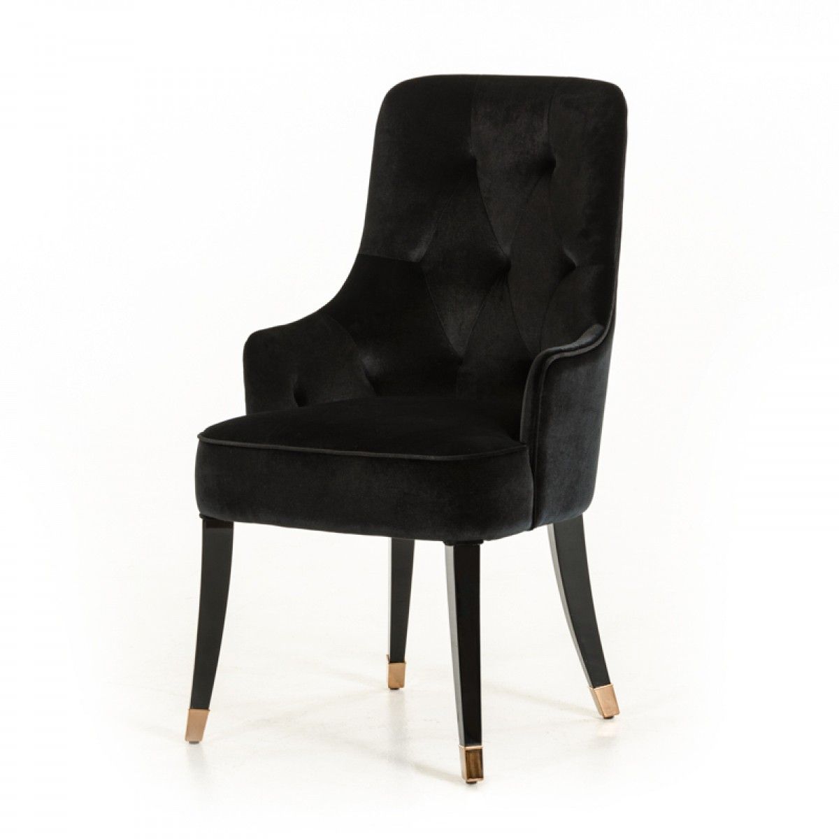 Larrisa Black Velvet Dining Chair