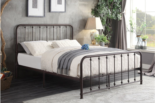 Cama Queen de metal Larkspur - Bronce antiguo