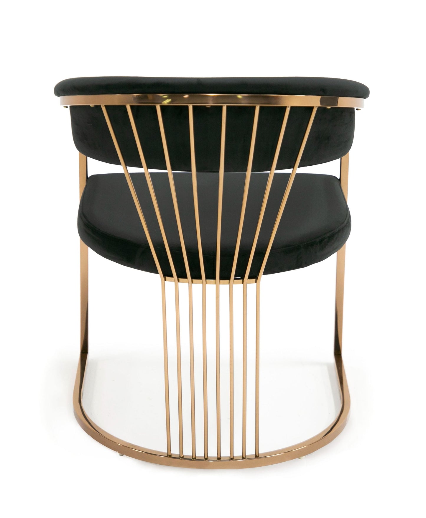 Modrest Linda Modern Black Velvet & Rosegold Dining Chair