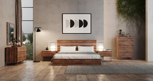 Lorenzo Italian Modern Light Oak Bedroom Set by VIG