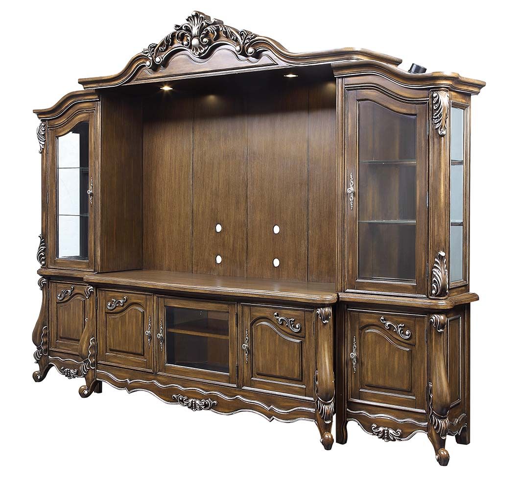 Latisha LV01355 Antique Oak Entertainment Center