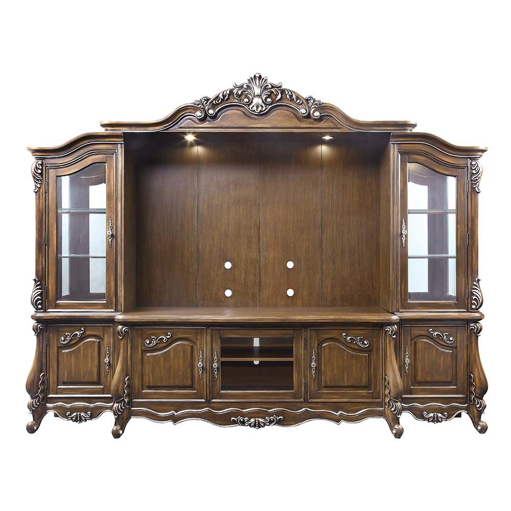 Latisha LV01355 Antique Oak Entertainment Center