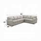 Goma Light Grey Top Grain Leather Sectional Sleeper