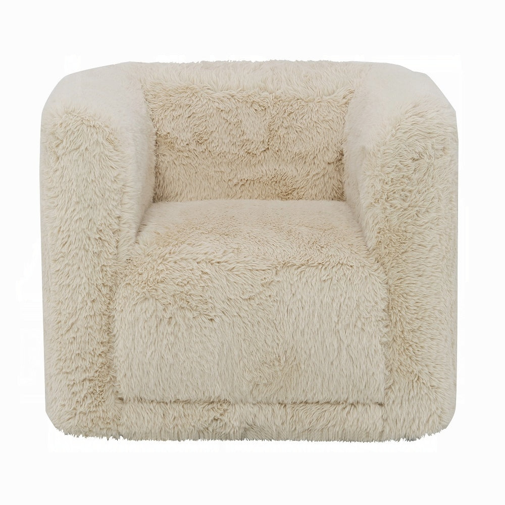 Upendo Beige Linen Swivel Chair