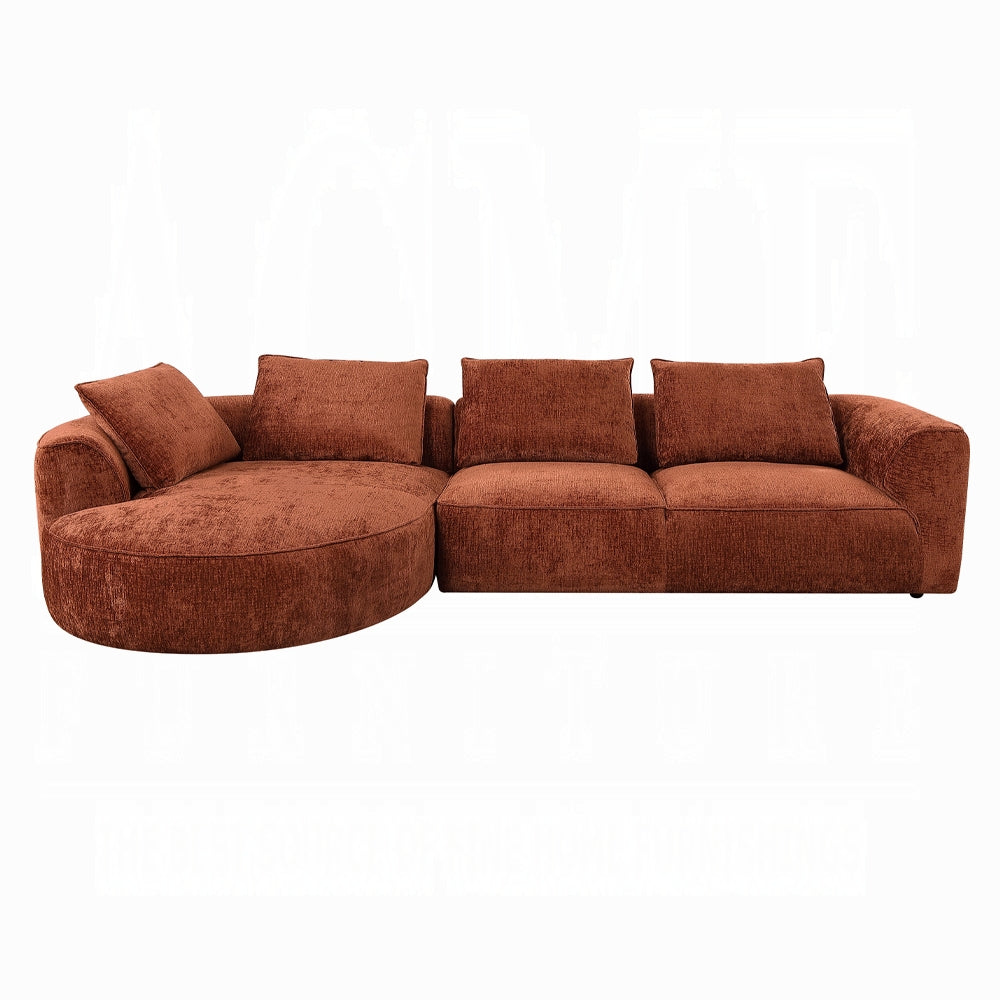 Aceso Sectional Sofa Rust Chenille LV03240