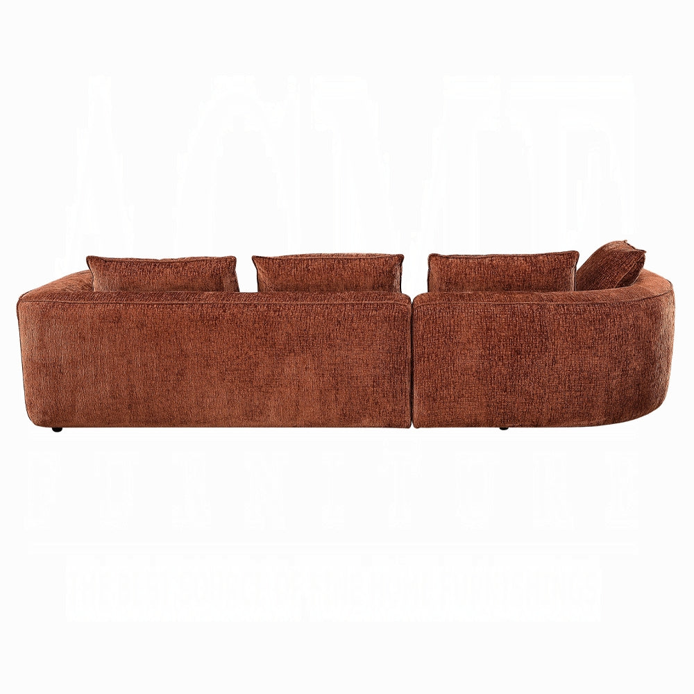 Aceso Sectional Sofa Rust Chenille LV03240