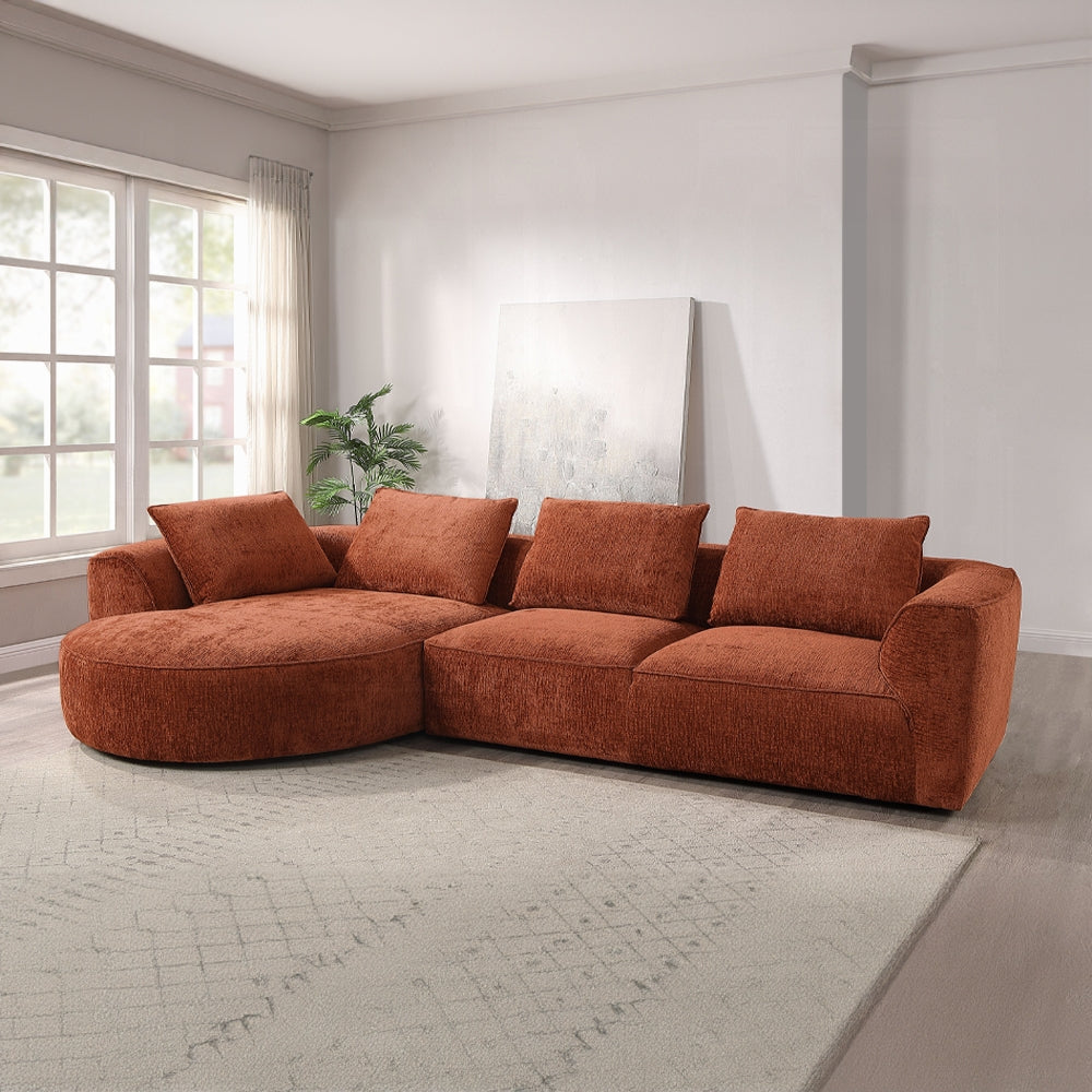 Aceso Sectional Sofa Rust Chenille LV03240