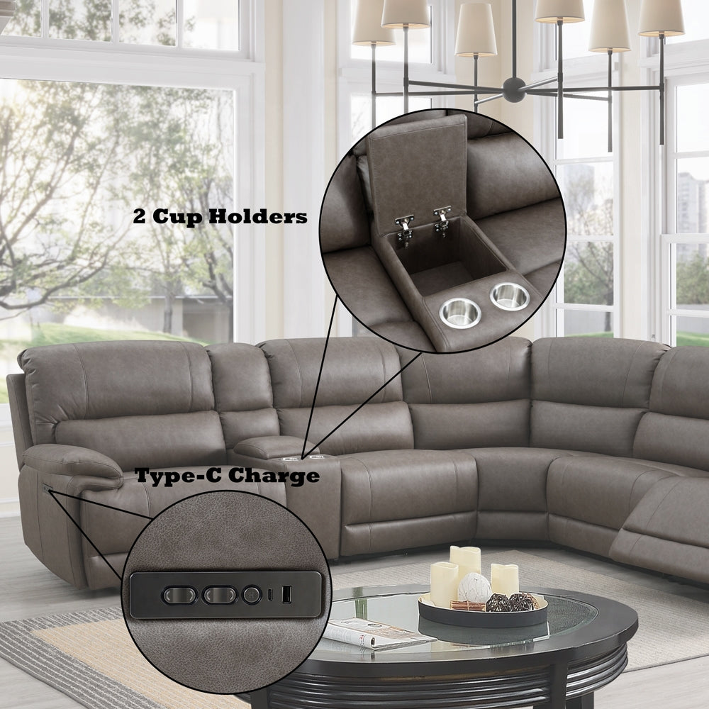 Kantu LV04270 Brown Motion Sectional