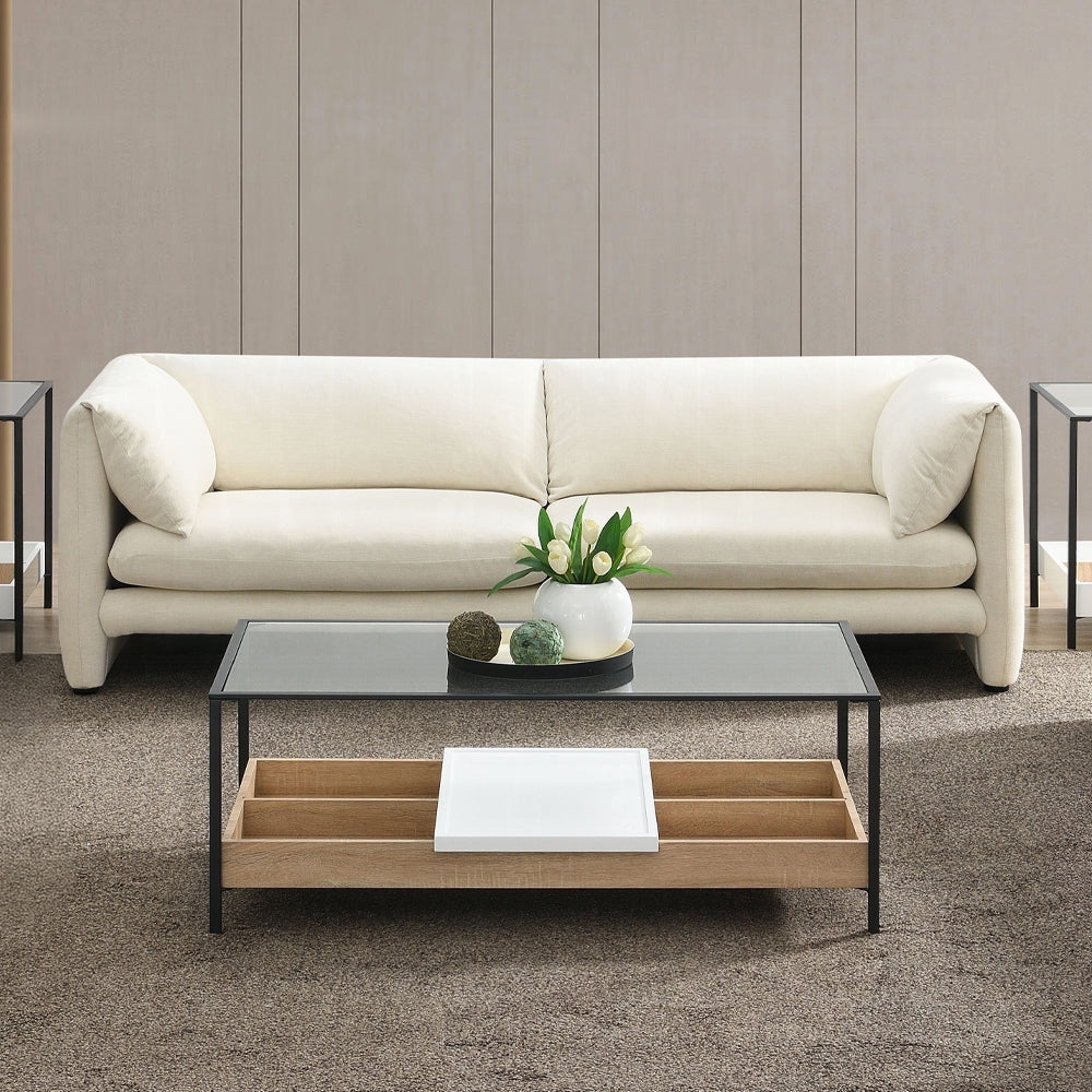 Jaeda Beige Linen Sofa LV04550