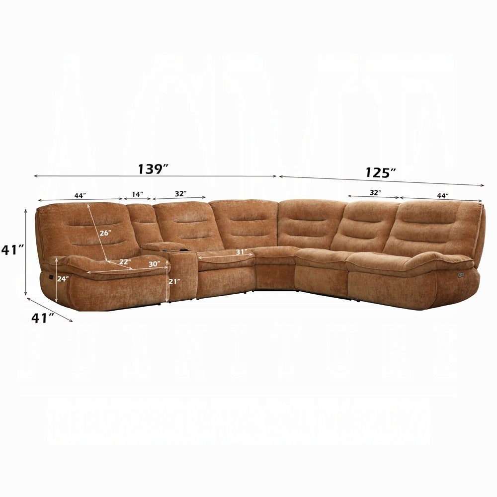 Emmy LV04650 Orange Chenille Sectional