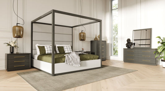 Manhattan 5 Pc Canopy Bedroom Set - King Bed