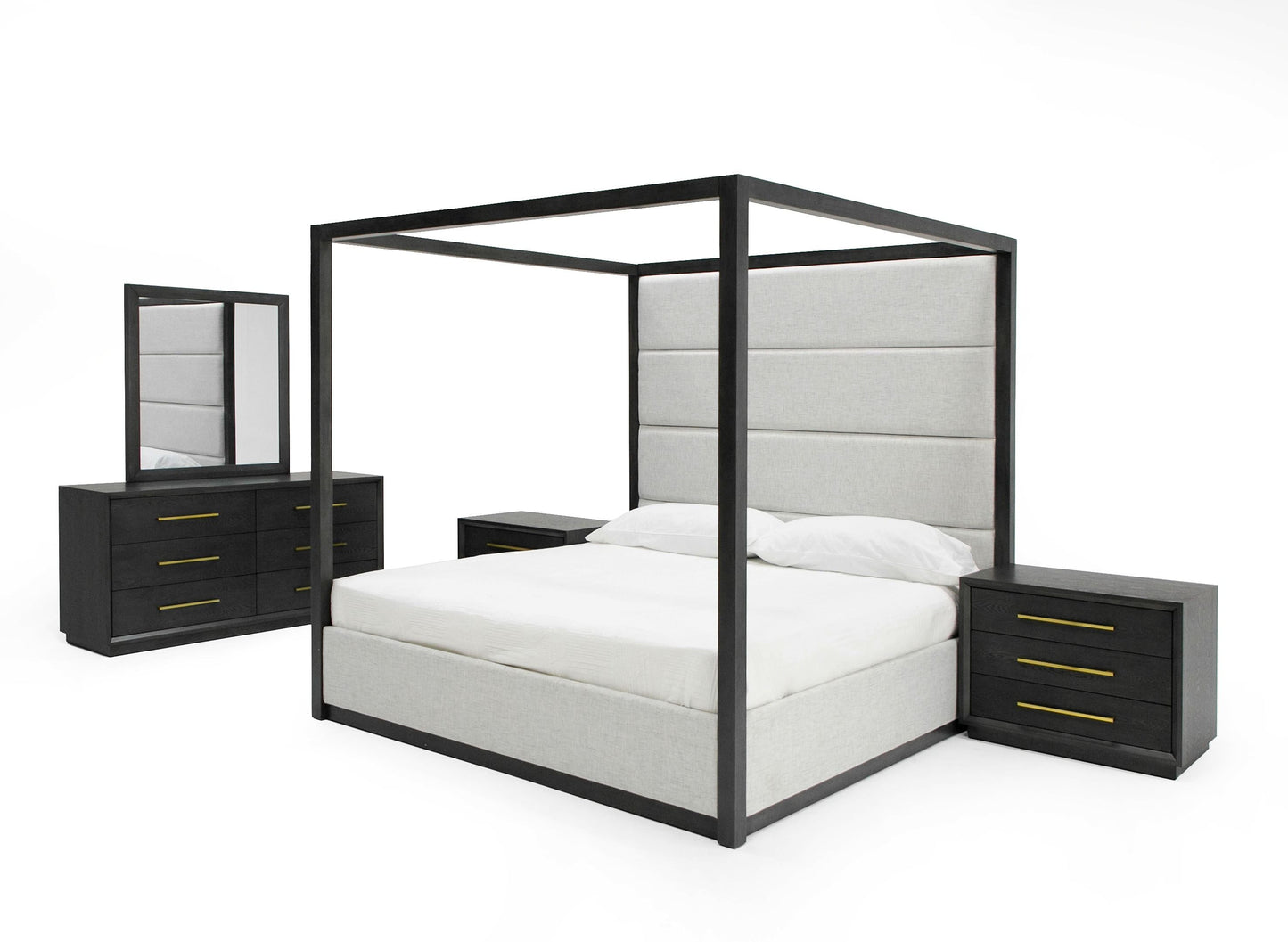 Manhattan 5 Pc Canopy Bedroom Set - King Bed