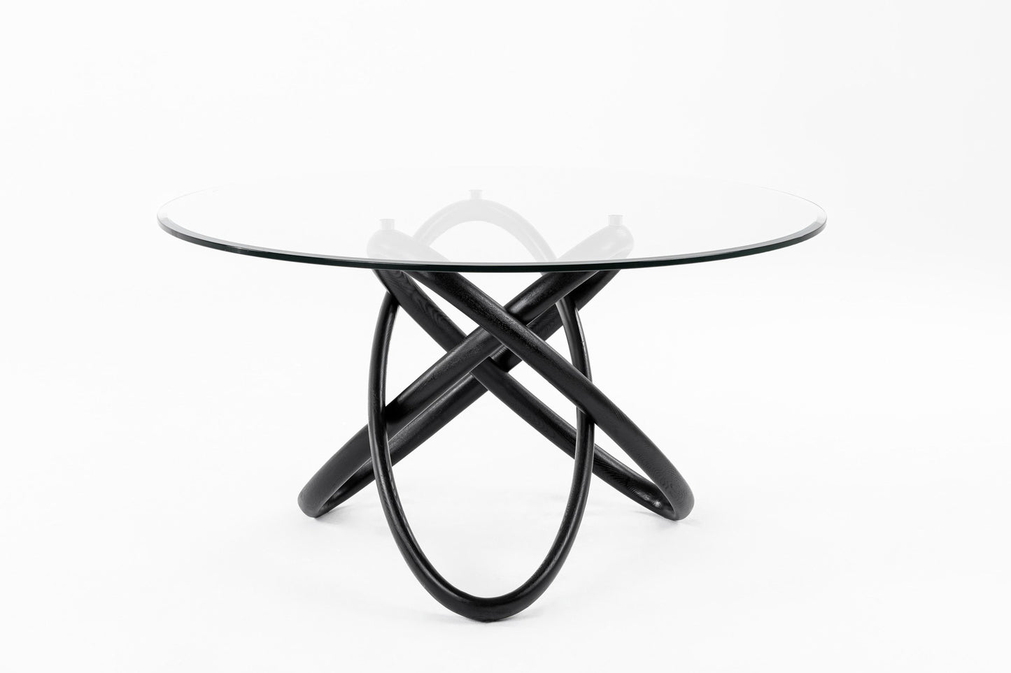 Modrest Mason Round Glass & Black Ash Dining Set