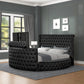 Maya Velvet Upholstered Bed Built in TV Stand