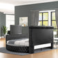 Maya Velvet Upholstered Bed Built in TV Stand