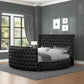 Maya Velvet Upholstered Bed Built in TV Stand