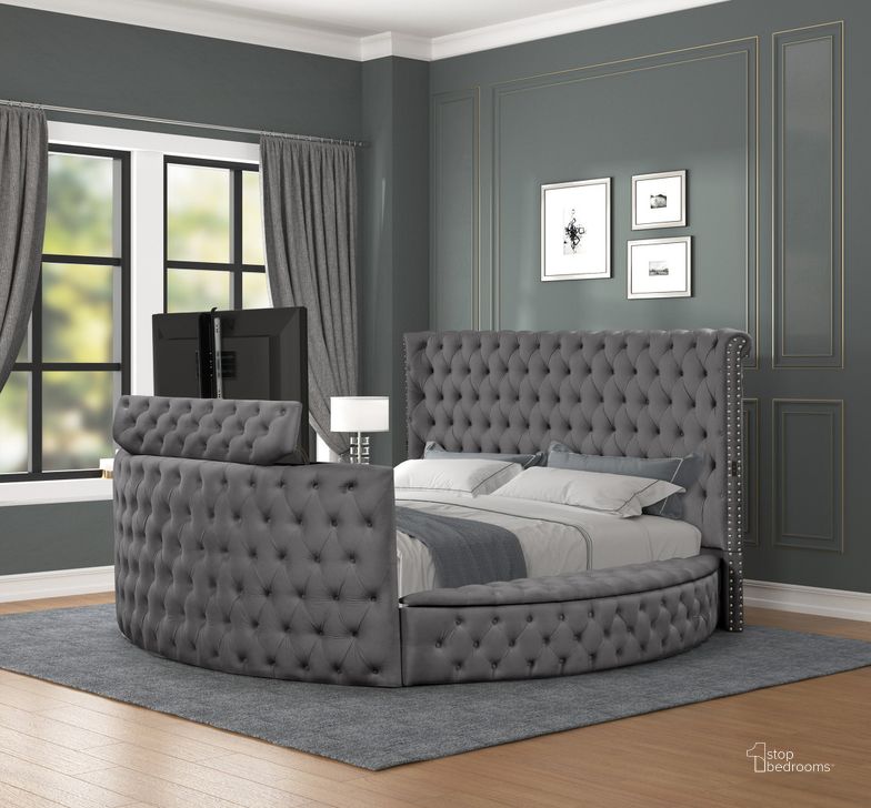 Maya Velvet Upholstered Bed - King Size