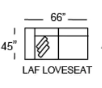 Memphis LAF 1 Arm Loveseat