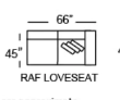 Sofá de dos brazos Memphis RAF de 1 brazo