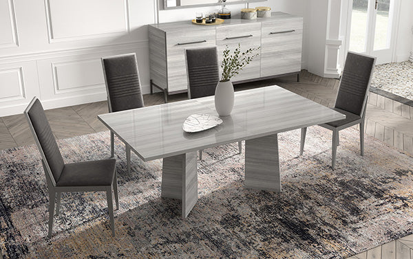 Mia High Gloss Light Grey Dining Collection