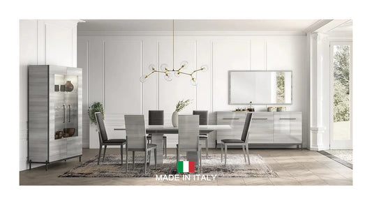 Mia High Gloss Light Grey Dining Collection