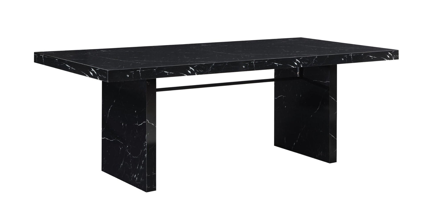 Futura 7 Pc Black Marble Dining Set - Vilo Home