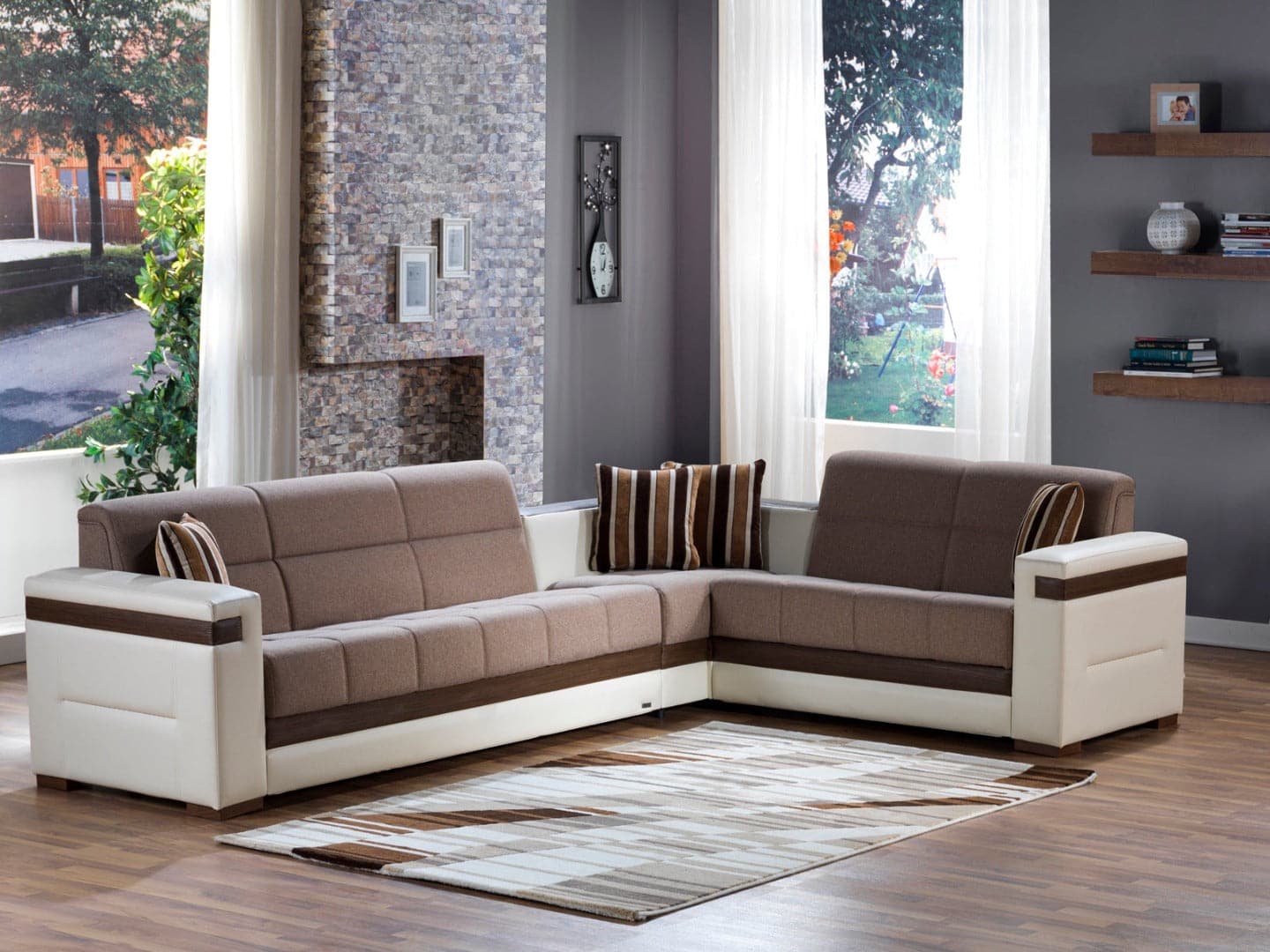 Moon Two-Tone Sleeper Sectional by Bellona