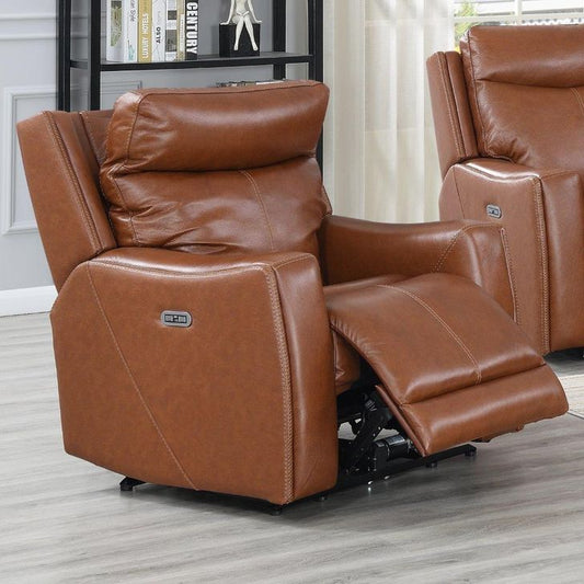 Natalia Dual-Power Leather Recliner, Coach