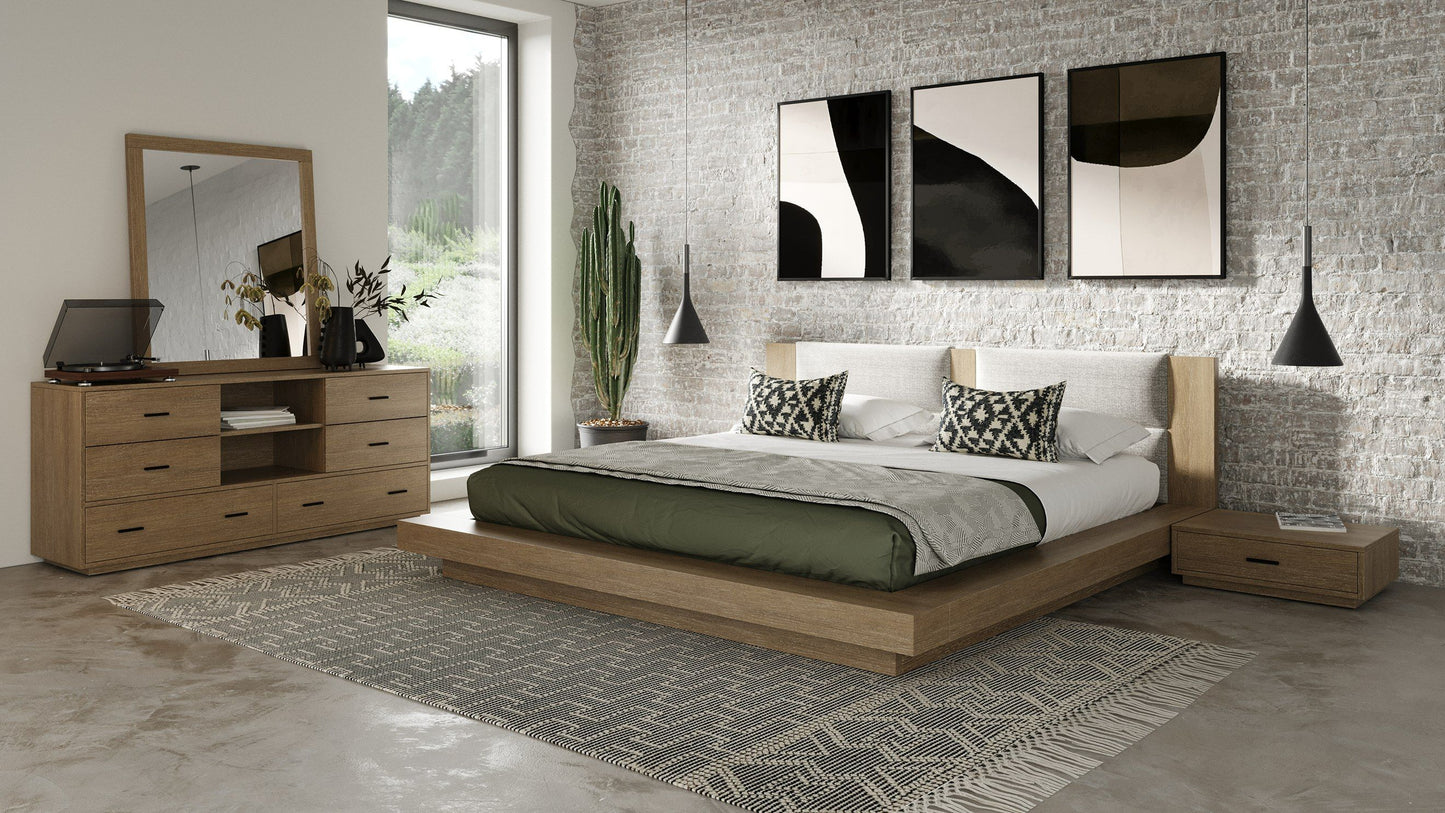 Fantasia Contemporary Bed with Two Nightstands